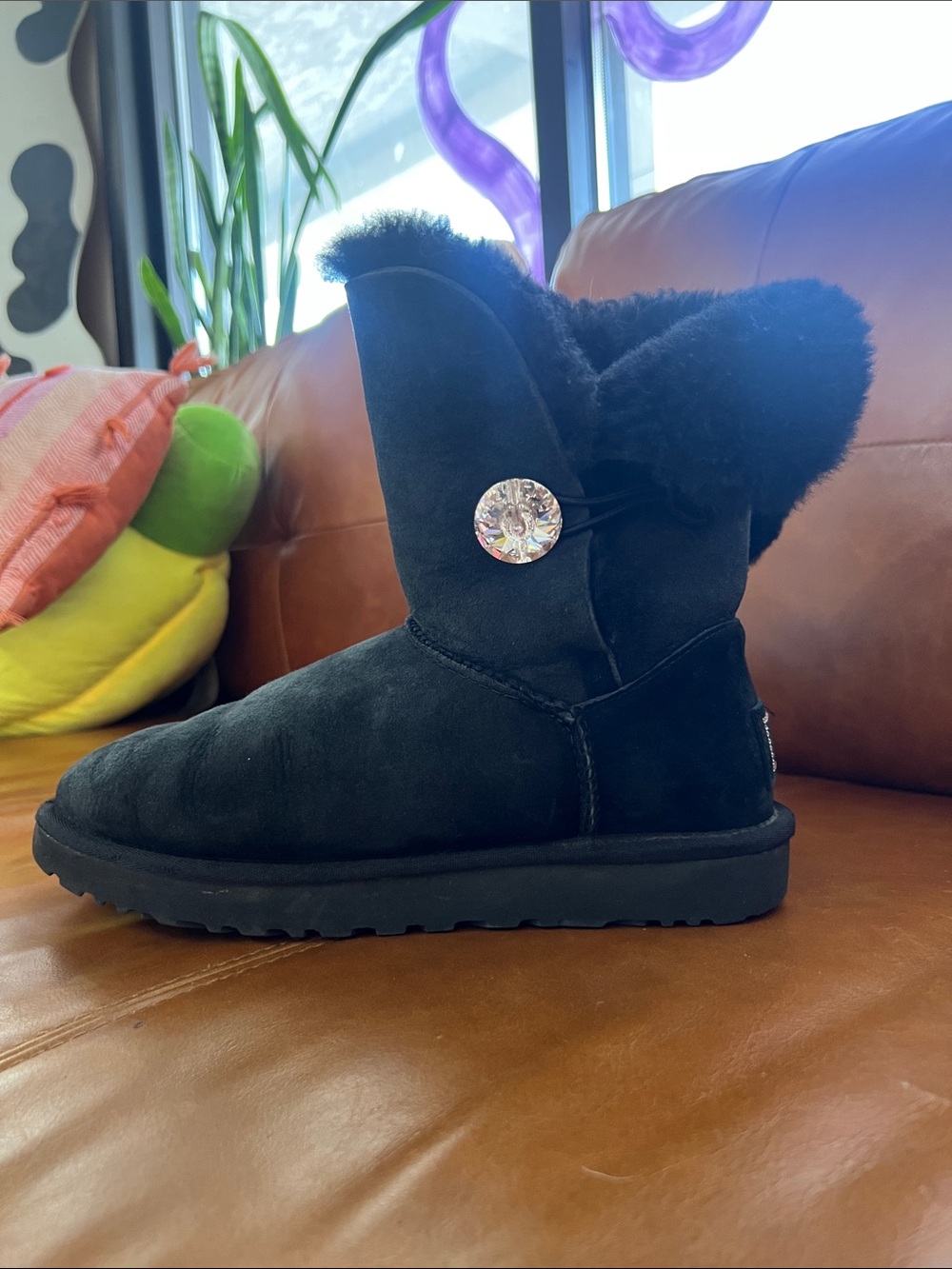 UGG Bailey Button Bling Classic Boot black size 9